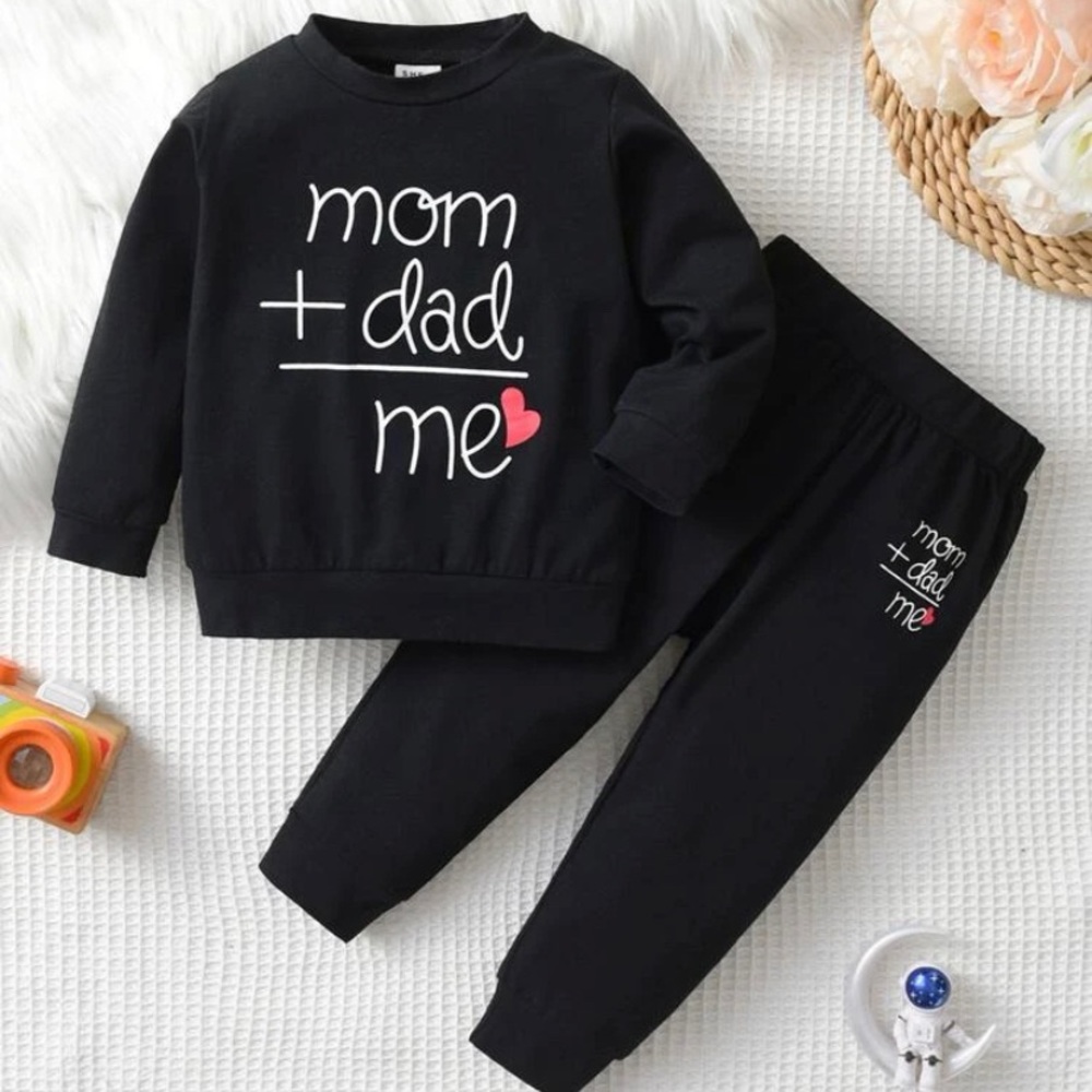 Baby Heart and Letter Pullover and Sweatpants